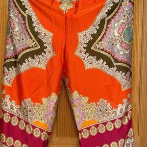 Zara Pink and Brown Paisley Pants